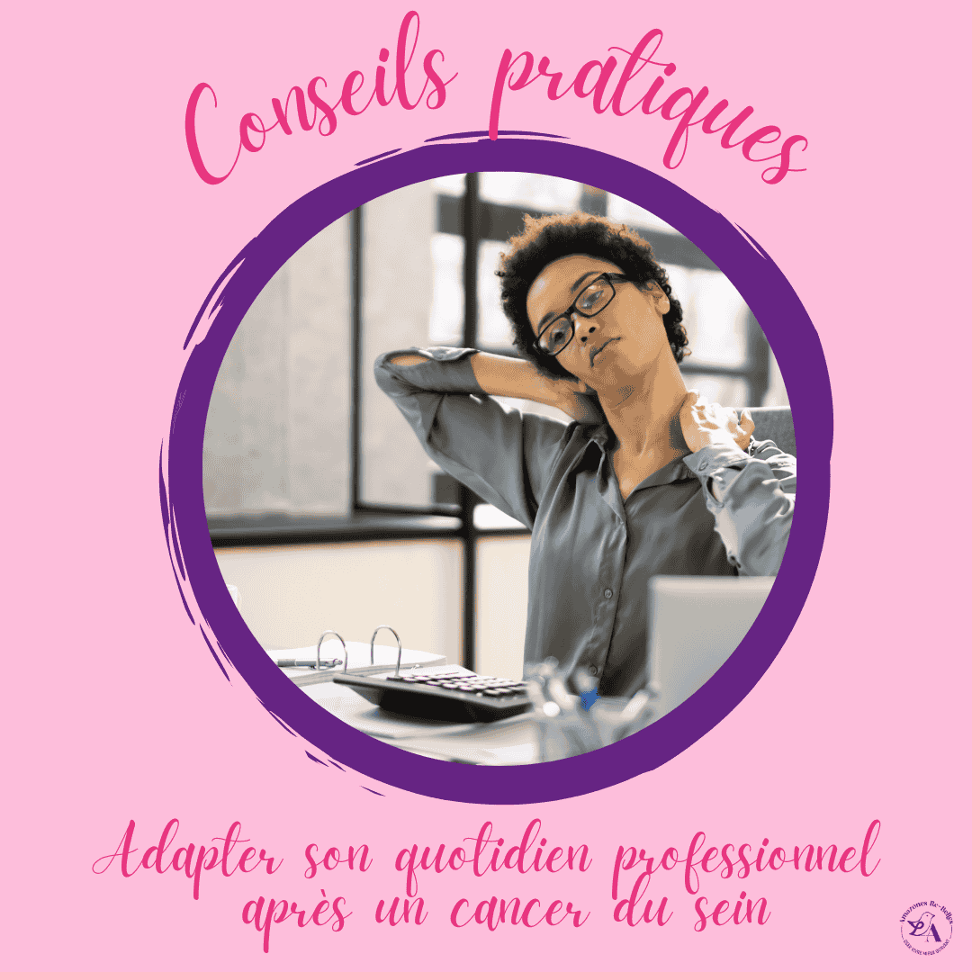 Femme au travail cheveux court cancer du sein