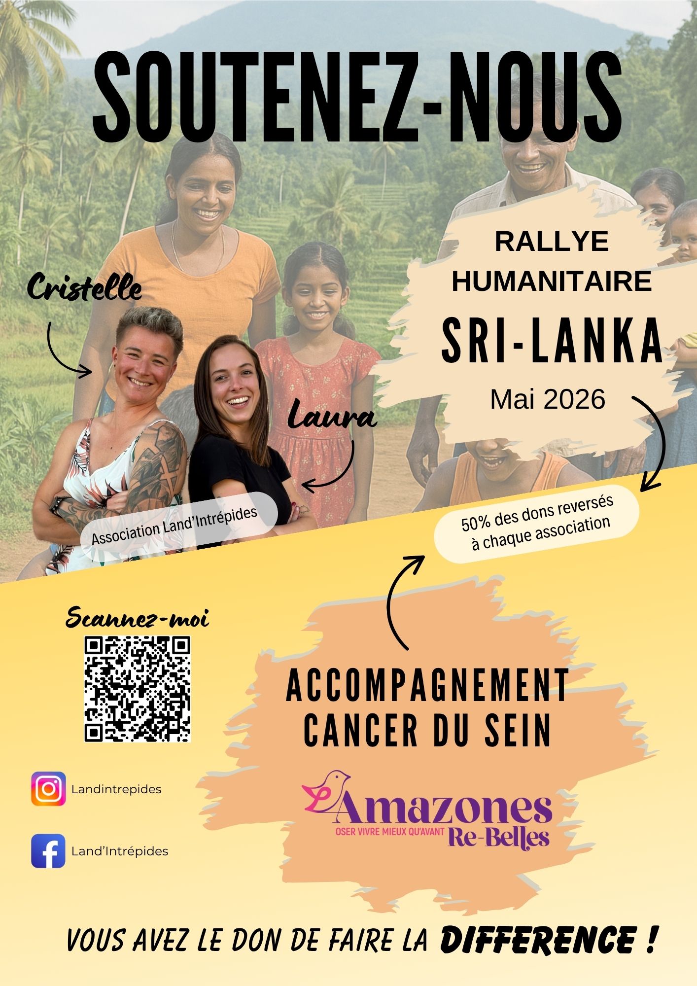 Cristelle et Laura participent au rallye solidaire Sri Lanka 2026 en tuk-tuk avec les Amazones Re-Belles.