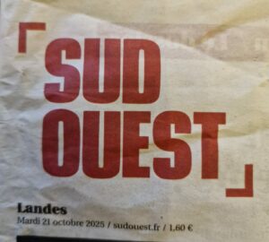 En-tête du journal Sud Ouest, édition Landes, 21 octobre 2025