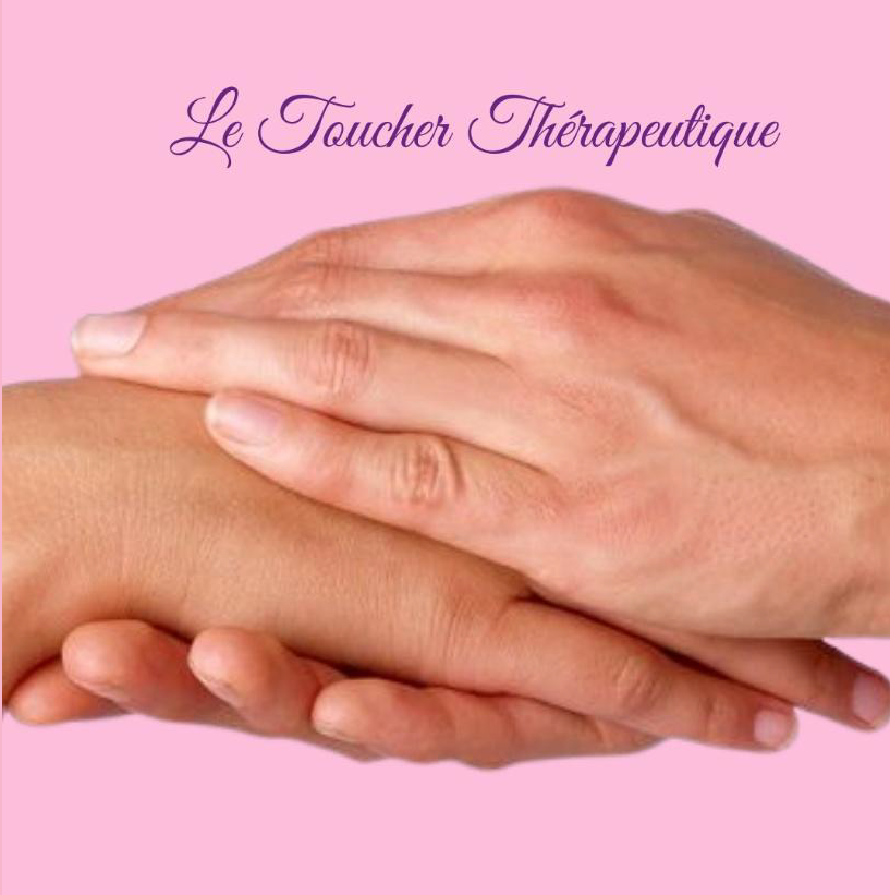 Deux mains en contact symbolisant le toucher thérapeutique et le soin par le contact