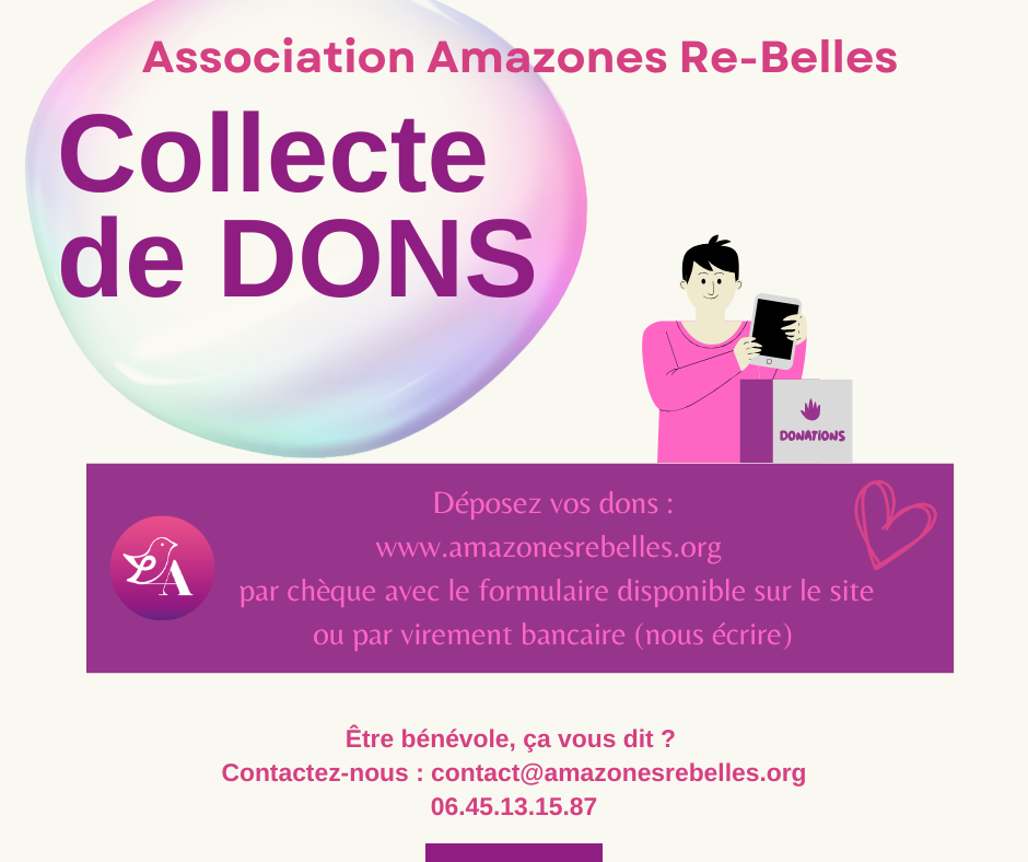 Collecte de dons de l’association Amazones Re-Belles pour soutenir les femmes touchées par le cancer du sein
