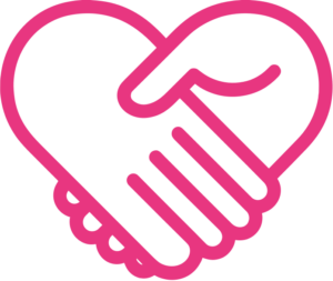 alt="Poignée de main formant un cœur, symbole de soutien et d’accompagnement"