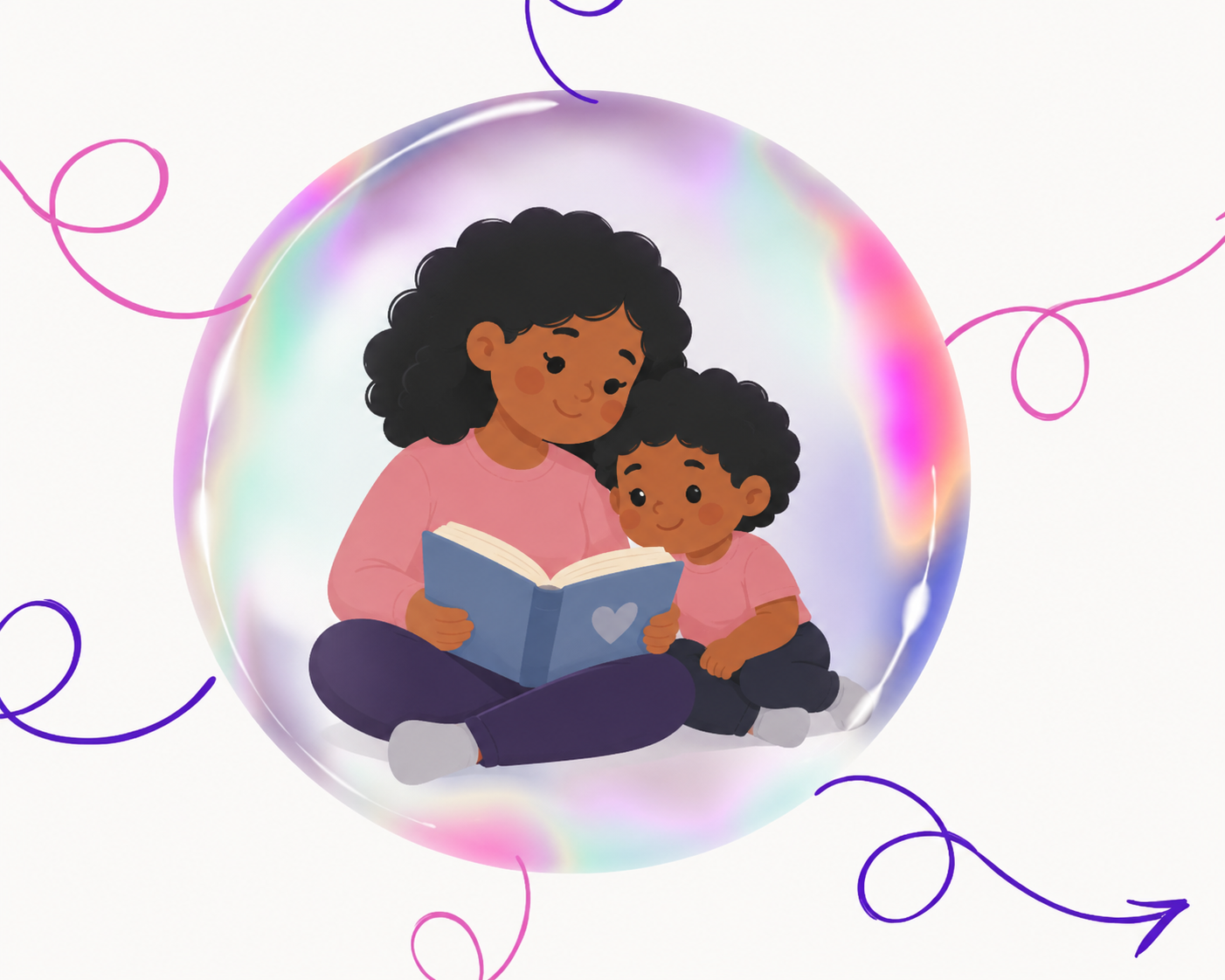 illustration d une mère faisant la lecture à son enfant